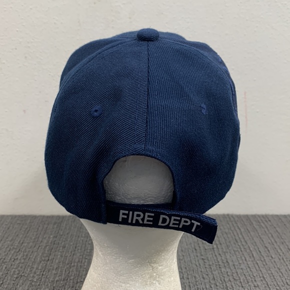 FD Fire Department Baseball Hat Unisex OSFA Navy Blue Embroidered Strapback Cap - Picture 7 of 13